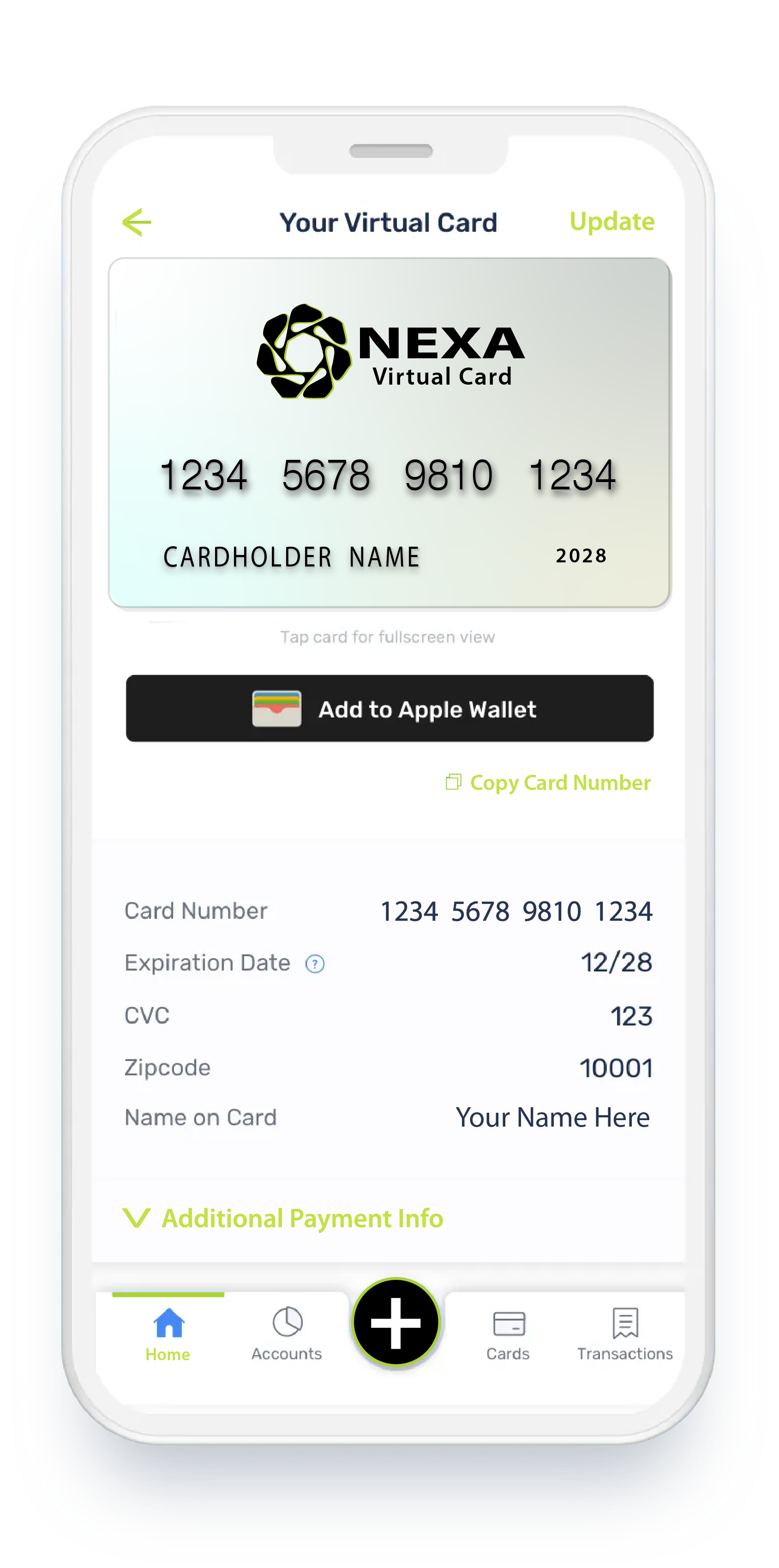 NEXA Virtual Card Mobile App